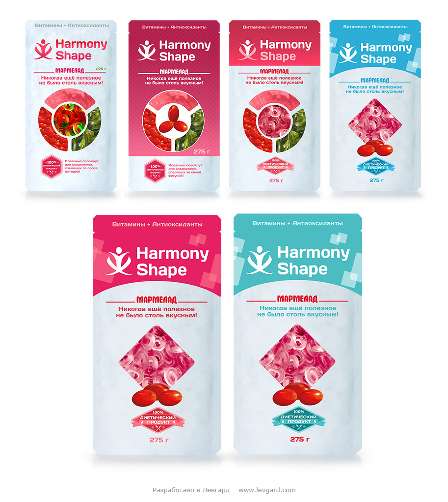 Разработка дизайна упаковки витаминного мармелада «Harmony Shape», изготовленного из ягод Годжи..