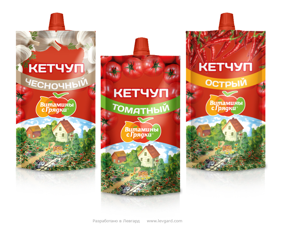 Разработка дизайна упаковки кетчуп Чурилово.